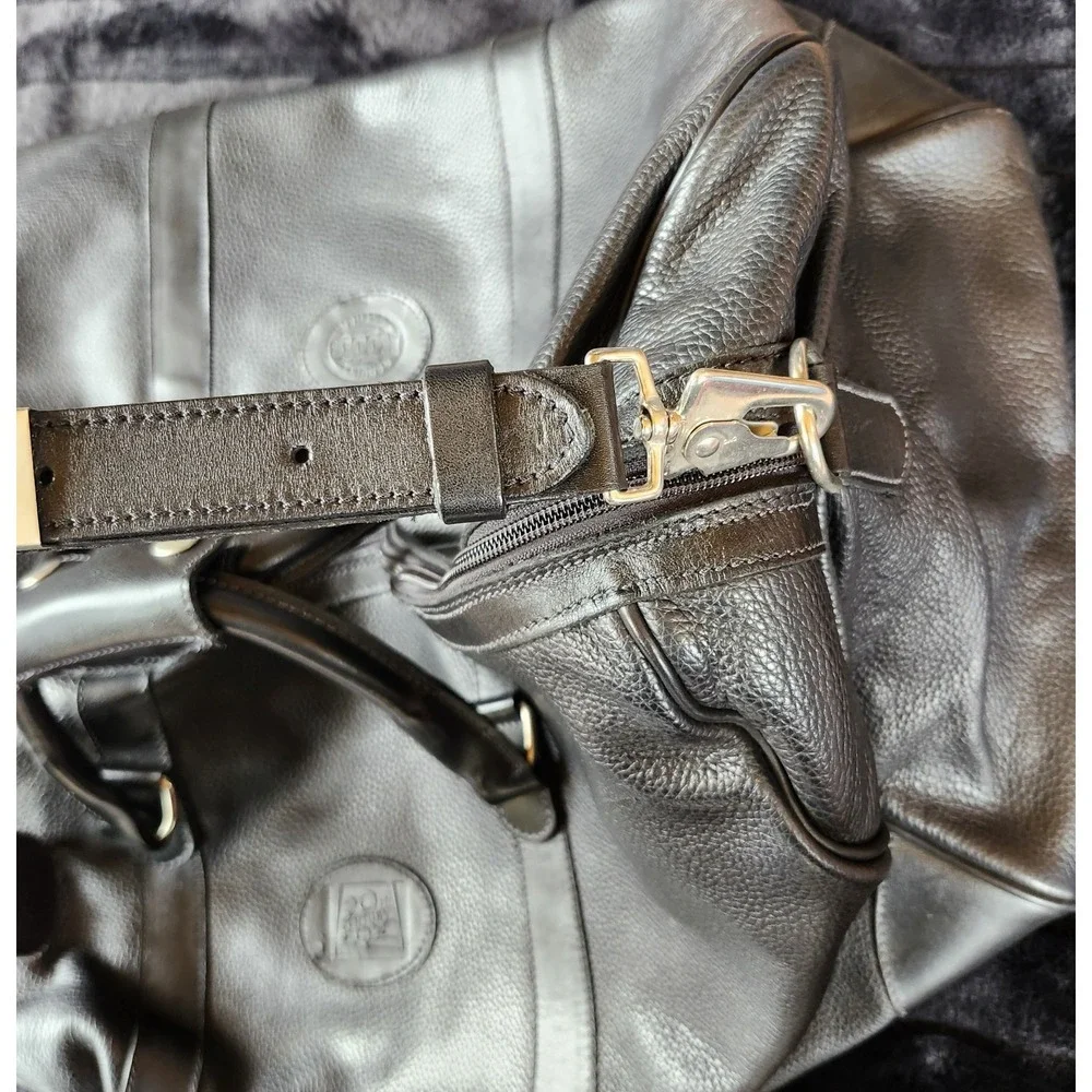 ROOTS HD CANADA LEATHER BLACK DUFFLE WEEKENDER TRAVEL BAG 20th Century Fox